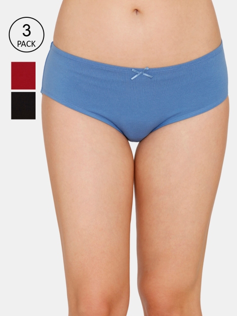 Zivame Women Pack Of 3 Assorted Hipster Briefs-ZI2452FASH