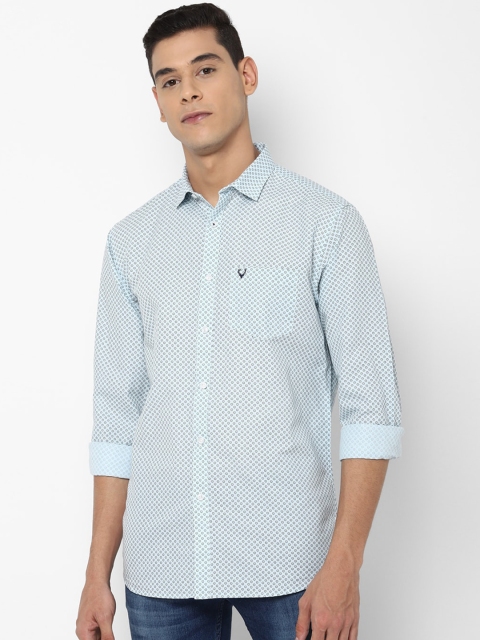 Allen Solly Men Sea Green Slim Fit Floral Printed Casual Shirt