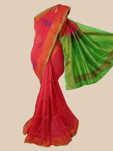Pothys Pink Ethnic Motifs Zari Pure Silk Saree