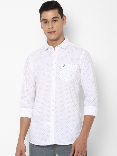 Solly Jeans Co. Men White Regular Fit Printed Casual Shirt