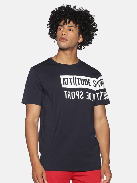 ATTIITUDE Men vy Blue Typography Printed Monochrome Raw Edge Slim Fit T-shirt, Navy blue
ATTIITUDE Men vy Blue Typography Printed Monochrome Raw Edge Slim Fit T-shirt, Navy blue