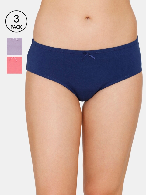 Zivame Women Pack Of 3 Hipster Briefs ZI2452FASHZ, Purple