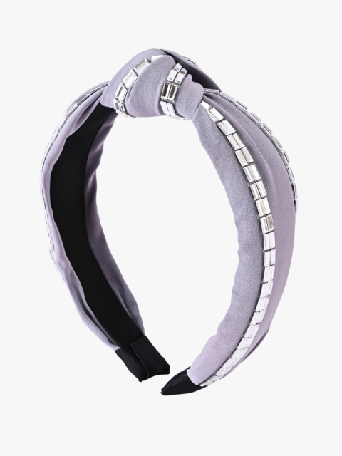 BuckleUp Women Grey & Silver-Toned Embellished Hairband