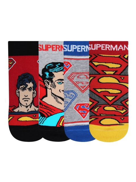 Bonjour Boys Pack Of 4 Multi Ankle-Length Superman Socks, Assorted