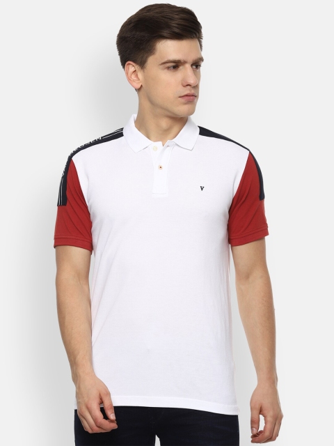 Van Heusen Sport Men White Colourblocked Polo Collar T-shirt