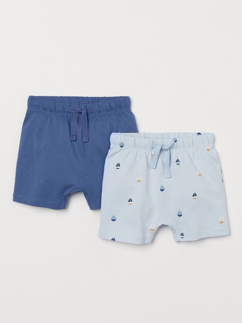 H&M Boys Blue Printed 2-Pack Jersey Shorts