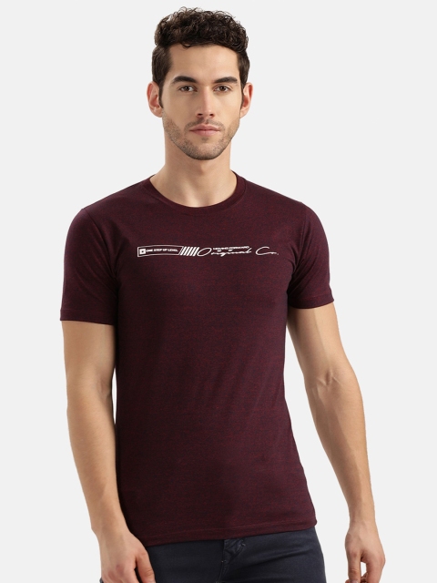V2 Value & Variety Men Maroon Typography Printed T-shirt