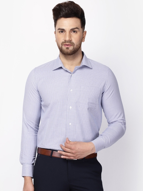 Blackberrys Men Blue Slim Fit Checked Casual Shirt