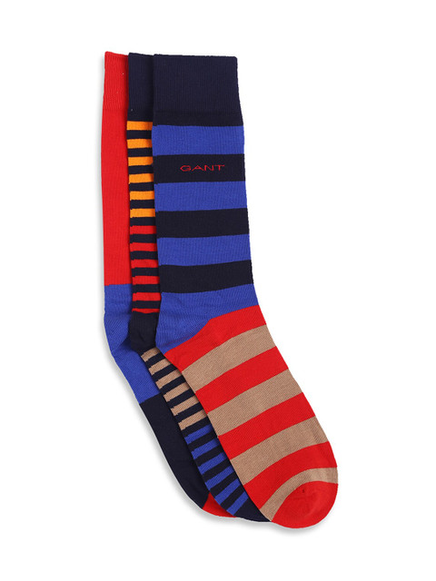 GANT Men Pack Of 3 Above Ankle-Length Cotton Socks, Blue 
GANT Men Pack Of 3 Above Ankle-Length Cotton Socks, Blue