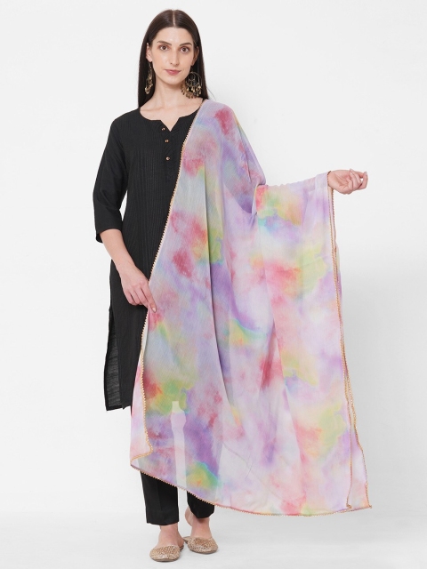 Get Wrapped Purple & Green Printed Dupatta