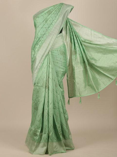 Pothys Green Geometric Printed Saree
