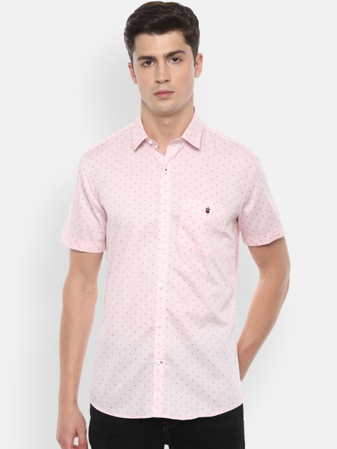 Louis Philippe Sport Men Pink Slim Fit Printed Casual Shirt
