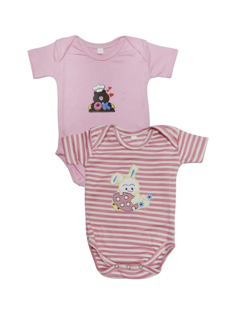 PINKBUNNY Infant Kids Pack Of 2 Bodysuits, Pink