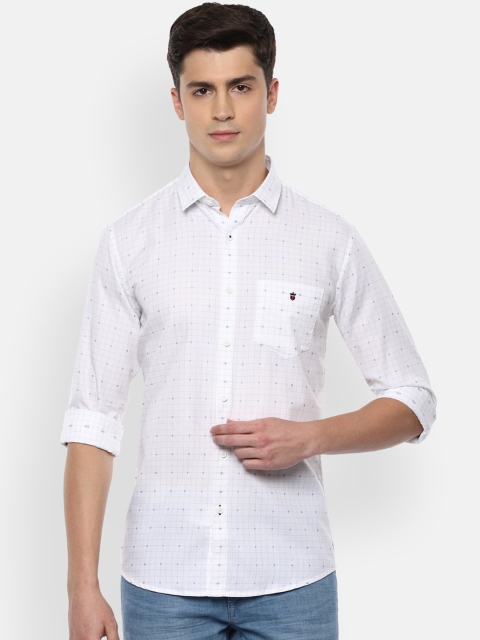 Louis Philippe Sport Men White Slim Fit Printed Casual Shirt