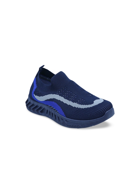 FEETWELL SHOES Unisex Kids Blue Woven Design Slip-on Sneakers