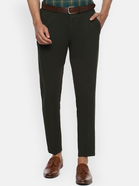 Louis Philippe Sport Men Olive Green Slim Fit Chinos Trousers
