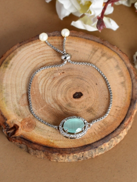 Silvermerc Designs Women Silver & Turquoise Blue Brass Handcrafted Silver-Plated Charm Bracelet
Silvermerc Designs Women Silver & Turquoise Blue Brass Handcrafted Silver-Plated Charm Bracelet