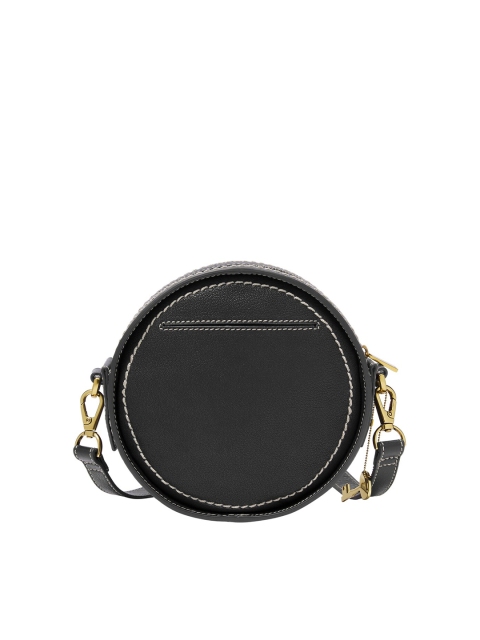 Fossil Black Leather Structured Sling Bag