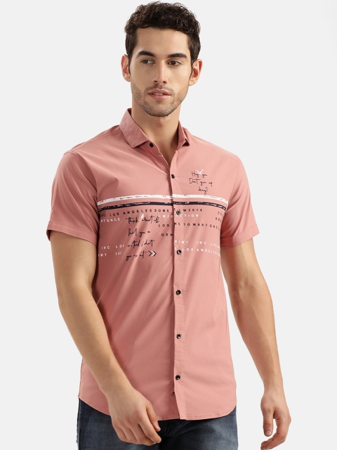 V2 Value & Variety Men Pink Slim Fit Casual Shirt