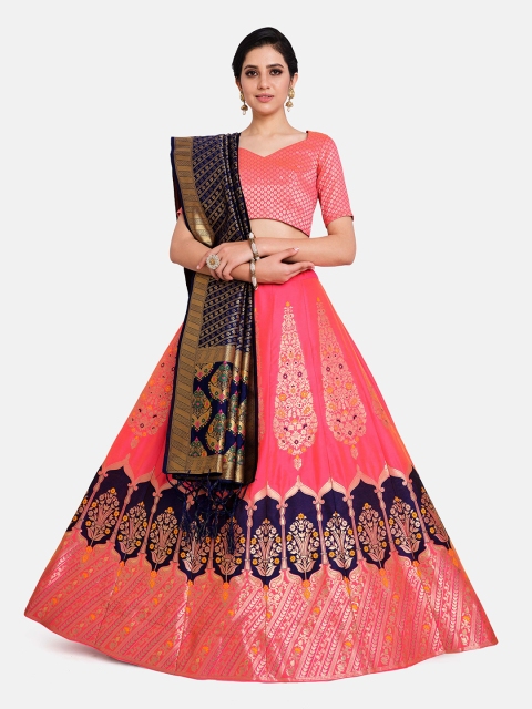 MIMOSA Women Pink & Navy Blue Semi-Stitched Lehenga & Unstitched Blouse With Dupatta
MIMOSA Women Pink & Navy Blue Semi-Stitched Lehenga & Unstitched Blouse With Dupatta