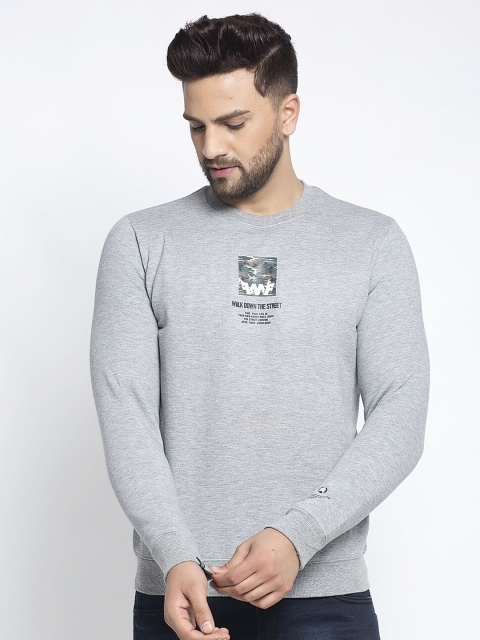 Global Republic Men Grey Typography Slim Fit T-shirt