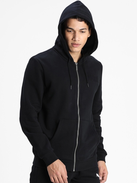 Puma Men Black Modern Basics Full Zip Track Hoodie