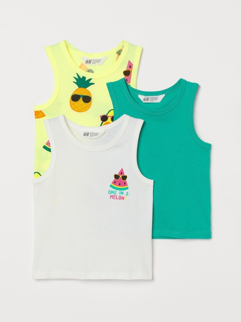 H&M Boys 3-Pack Vest Tops, White