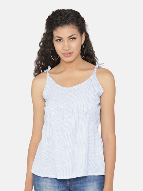 Yaadleen Blue Striped Regular Top