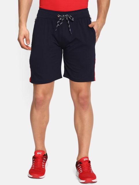 V2 Value & Variety Men Navy Blue Mid-Rise Sports Shorts