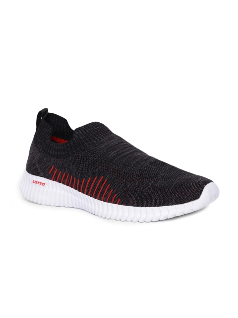 Lotto Men Black Mesh Walking Non-Marking Shoes