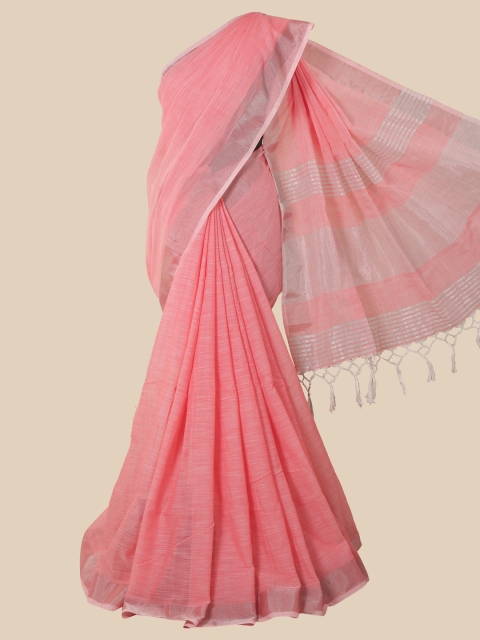 Pothys Pink Linen Blend Saree
