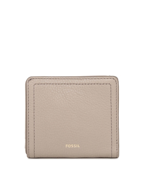 Fossil Women Grey Solid PU Two Fold Wallet