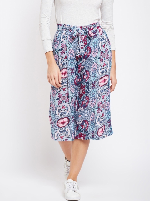 Oxolloxo Women Multi Coloured Printed Culottes Trousers