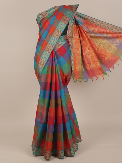 Pothys Multi Checked Pure Cotton Saree 
Pothys Multi Checked Pure Cotton Saree