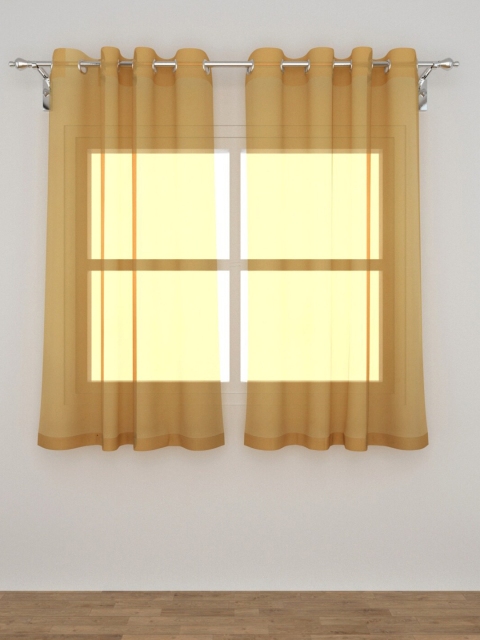Home Centre Beige Set of 2 Sheer Window Curtain