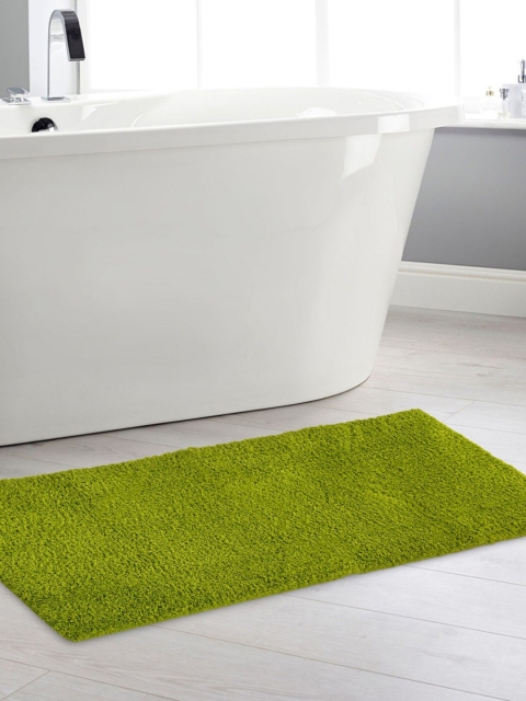 Home Centre Green Colour Connect Solid Bath Rug