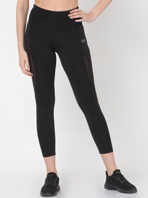 Silvertraq Women Black Solid Comfort-Fit Ankle-Length Leggings