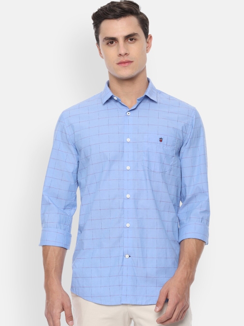 Louis Philippe Sport Men Blue Slim Fit Checked Casual Shirt