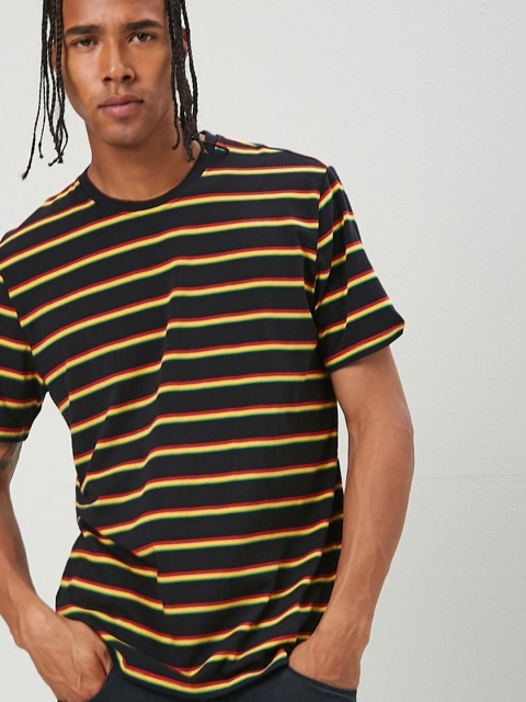 FOREVER 21 Men Multicoloured Striped T-shirt, Multi