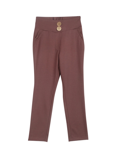 Tiny Girl Girls Brown Solid Skinny-Fit Jeggings