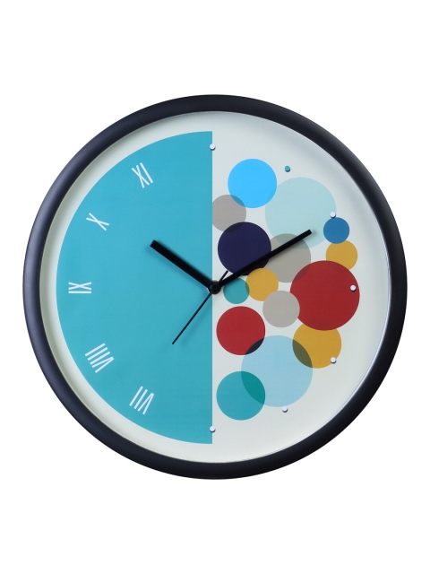 Bodh Design Turquoise Blue & White Printed Contemporary Wall Clock