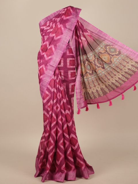Pothys Pink Linen Blend Saree