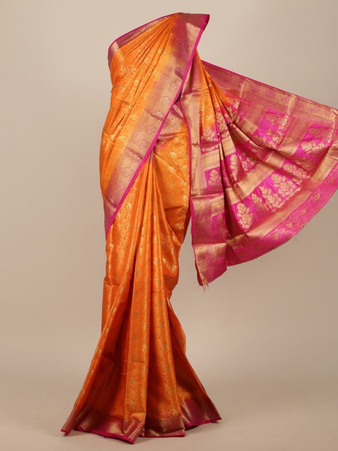 Pothys Orange & Pink Woven Design Zari Jute Silk Saree