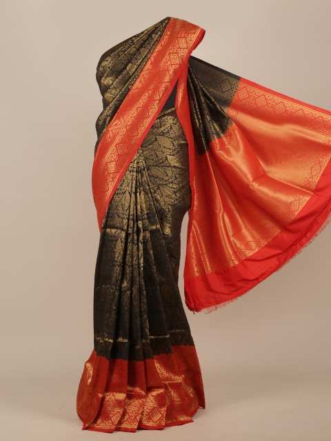 Pothys Black Ethnic Motifs Zari Jute Silk Saree