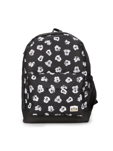 Disney Unisex Kids Black & White Mickey Mouse Graphic Backpack with Compression Straps