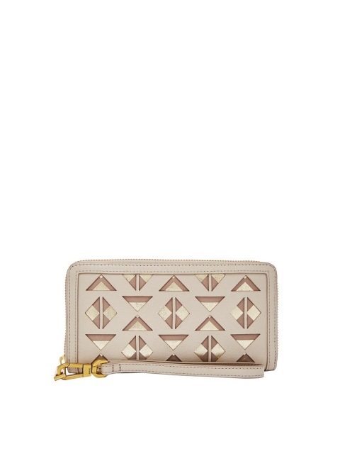 Fossil Women Beige & Brown Geometric Printed Leather Zip Around Wallet with Wrist Loop
Fossil Women Beige & Brown Geometric Printed Leather Zip Around Wallet with Wrist Loop