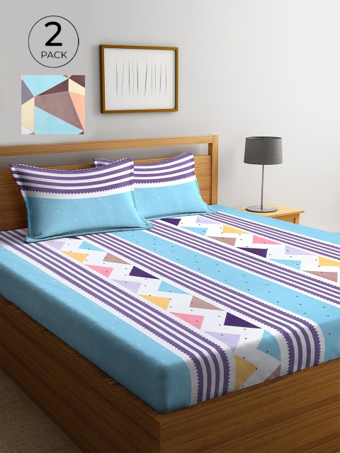 KLOTTHE Multicolored Geometric Printed 210 TC 2 King Bedsheet with 4 Pillow Covers, Multi
KLOTTHE Multicolored Geometric Printed 210 TC 2 King Bedsheet with 4 Pillow Covers, Multi
