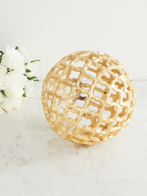 Home Centre Gold-Toned Alchemy Abstract Ball Figurine Showpiece