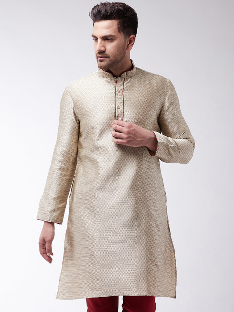 VASTRAMAY Men Beige Kurta 
VASTRAMAY Men Beige Kurta