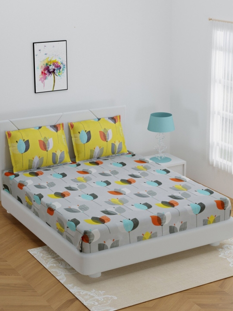 BOMBAY DYEING Grey Floral Print 144 TC Premium Queen Size Bedsheet with 2 Pillow Covers
BOMBAY DYEING Grey Floral Print 144 TC Premium Queen Size Bedsheet with 2 Pillow Covers
